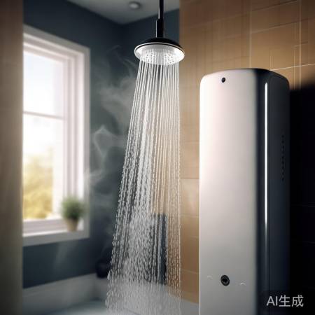 热水流出倾斜,省水速达淋浴头