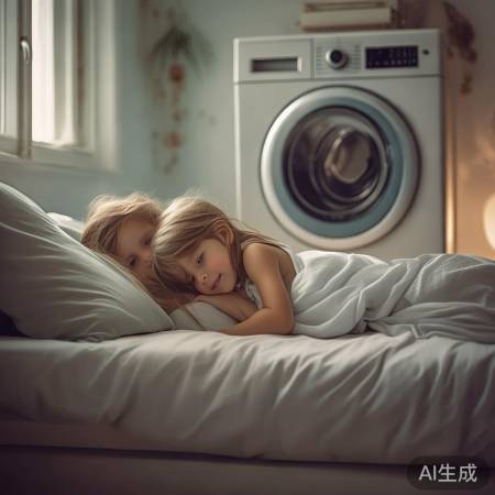 低噪音洗衣机,宝宝安心睡。