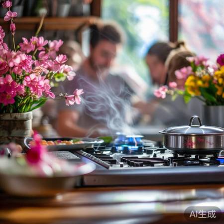 樱花灶火力调，美味厨房达人！