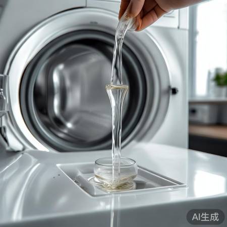 洗衣机水位最高,加白醋清洗。