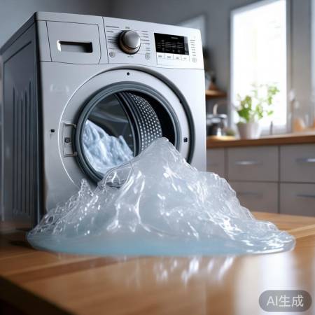 白醋浸泡洗衣机消毒,约1小时。