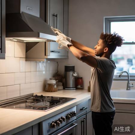 油烟机换灯，注意安全卫生，遵照