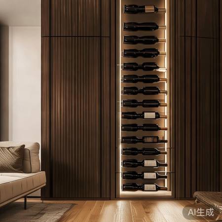 红酒柜架巧利用，空间层次更丰富