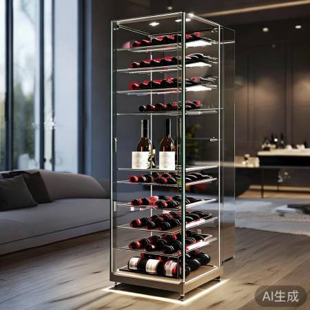 透明红酒柜，现代温馨氛围