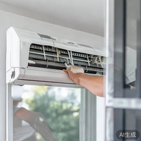 小心清洗,勿损空调。