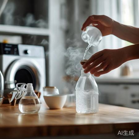 清洁洗衣机，白醋洗洁精热水除垢