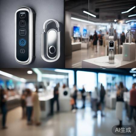 智能家居馆指纹锁，科技一体化。