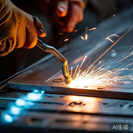 焊接门角起,边沿推进匀