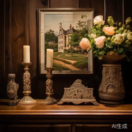 红酒柜配饰，风格统一，空间丰富