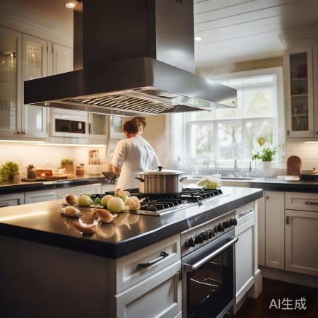厨房通风，油烟少附油烟机
