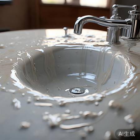 “水垢泛滥，清洁警示”