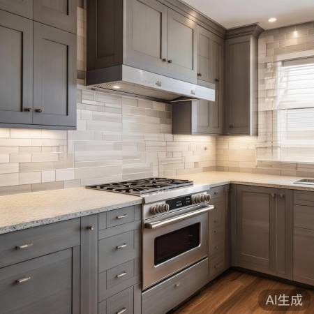 厨房布局协调,集成灶位置宜。