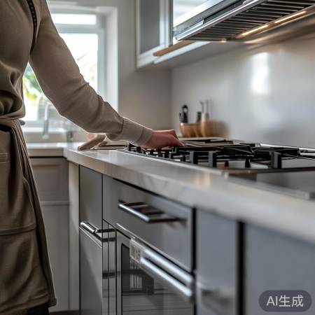 欧式油烟机清洁完成，正常工作！