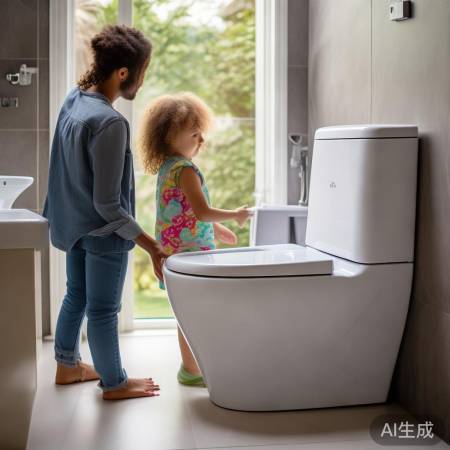 智能马桶虽便,勿乱扔物,教童正