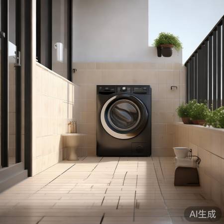 阳台洗衣机贴砖技巧,美观无忧。