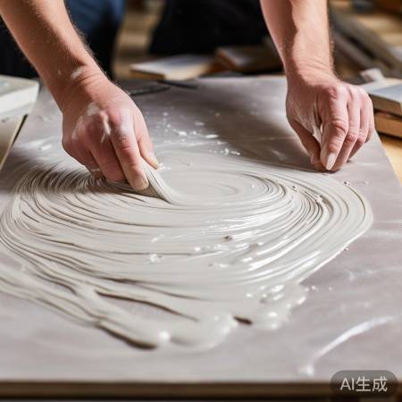 均匀涂胶,厚度适中贴瓷砖