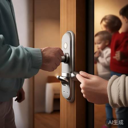 指纹锁旋钮,便捷老人小孩皆宜