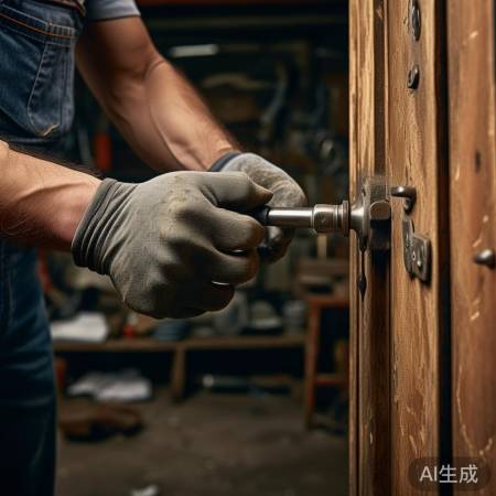 拆旧锁，螺丝撬开，取出旧锁。