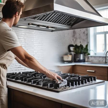 “清洁油烟机,去除灰尘油污”