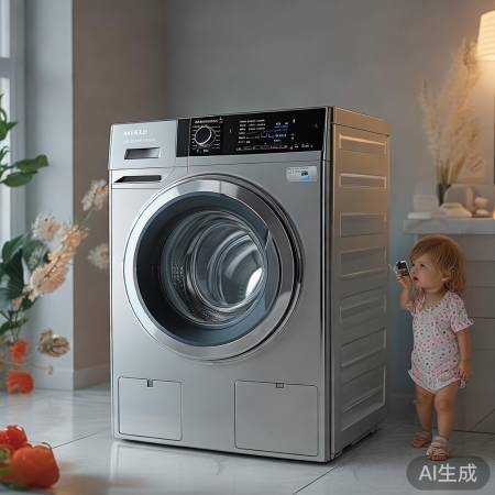 美诺洗衣机高温自洁,宝宝衣物更
