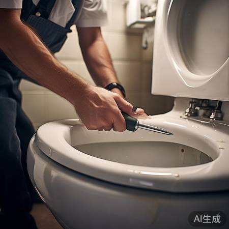 拆卸马桶底座，螺丝刀助力。