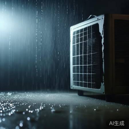 观冷凝水珠,估空调运行时