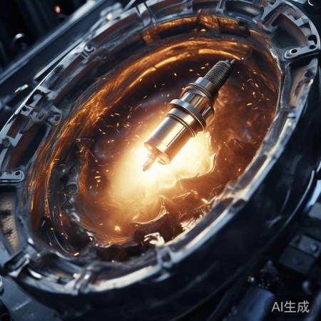 火花塞点火燃混合气，复杂反应生