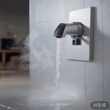 热水流出,温暖家庭。