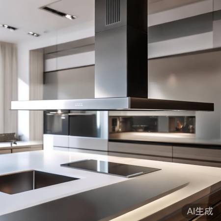 简约抽油烟机,线条流畅,百搭色