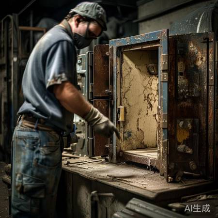 保险柜翻新,清理打磨待喷漆