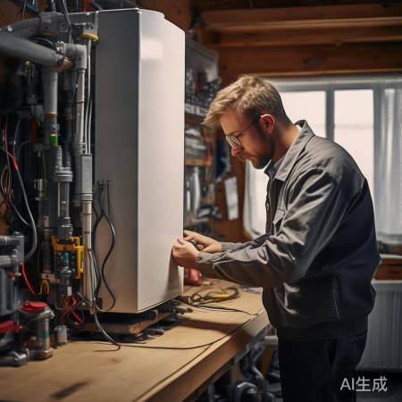 安装壁挂炉，检查管道，连接牢固