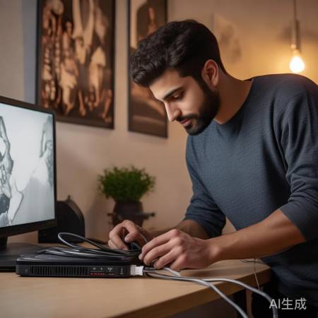 连接有线电视接口，配置网络线