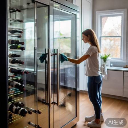 玻璃酒柜清洁简单,擦拭即亮。