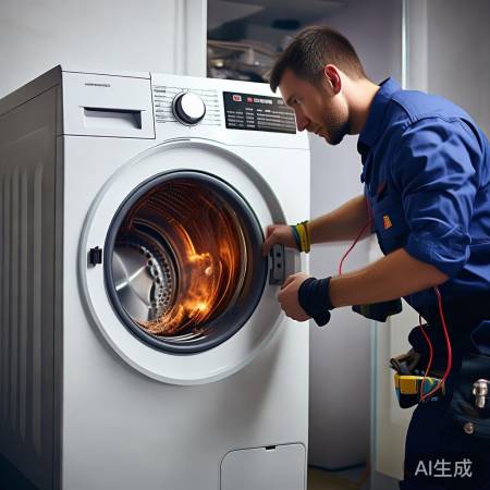 “洗衣机疑故障,停机维修勿自行