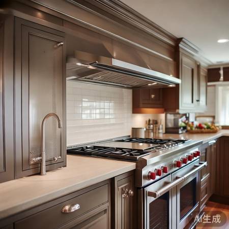 厨房角落，抽油烟机柜，时尚实用