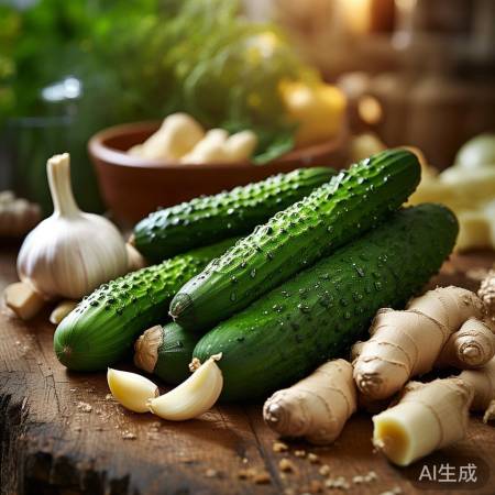 香蒜姜黄瓜，抗菌保鲜妙。