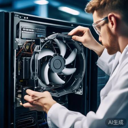 更换风扇，对准位置，拧紧螺丝，