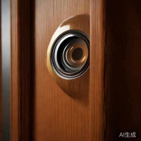 门上半猫眼透镜反射交界小孔