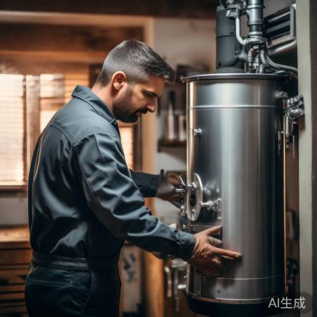 热水器安装完毕,检查无漏,水流