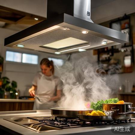 油烟机高低影响吸油与烹饪体验。