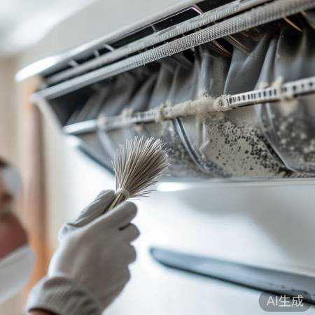 空调冷凝器灰尘影响制冷，清洁有