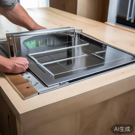 安装橱柜，对齐风口。