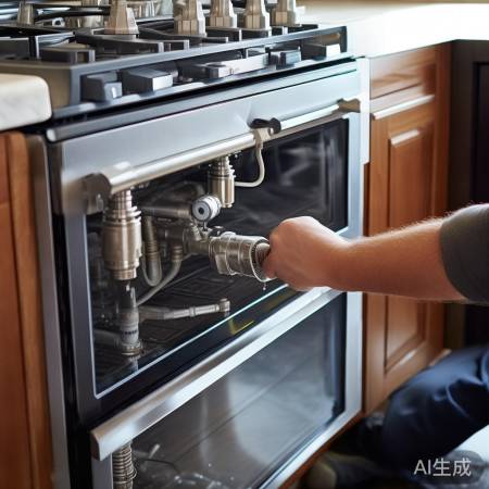 连接灶具管道，确保牢固安全