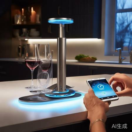 智能红酒杯架，蓝牙连接，远程监