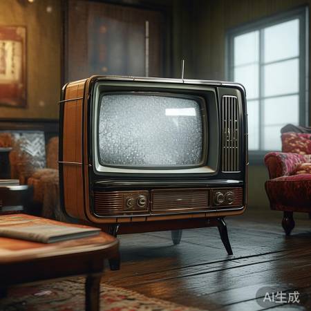 绘制复古电视机背景,展现时代韵