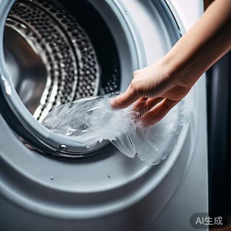 洗衣机滚筒卡物,清理盖板解决。