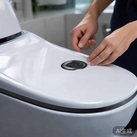 检查智能马桶后盖电池，判断故障