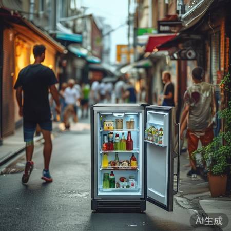 街头篮球双开冰箱，夏日解暑神器