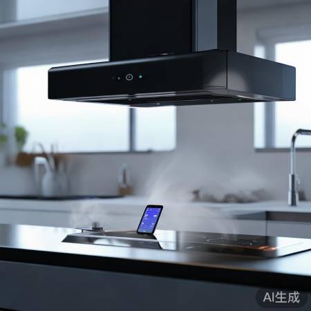 智能集成灶盖板,远程控烟,清新