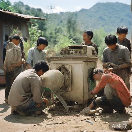 村民齐心修洗衣机，韧劲重燃家电